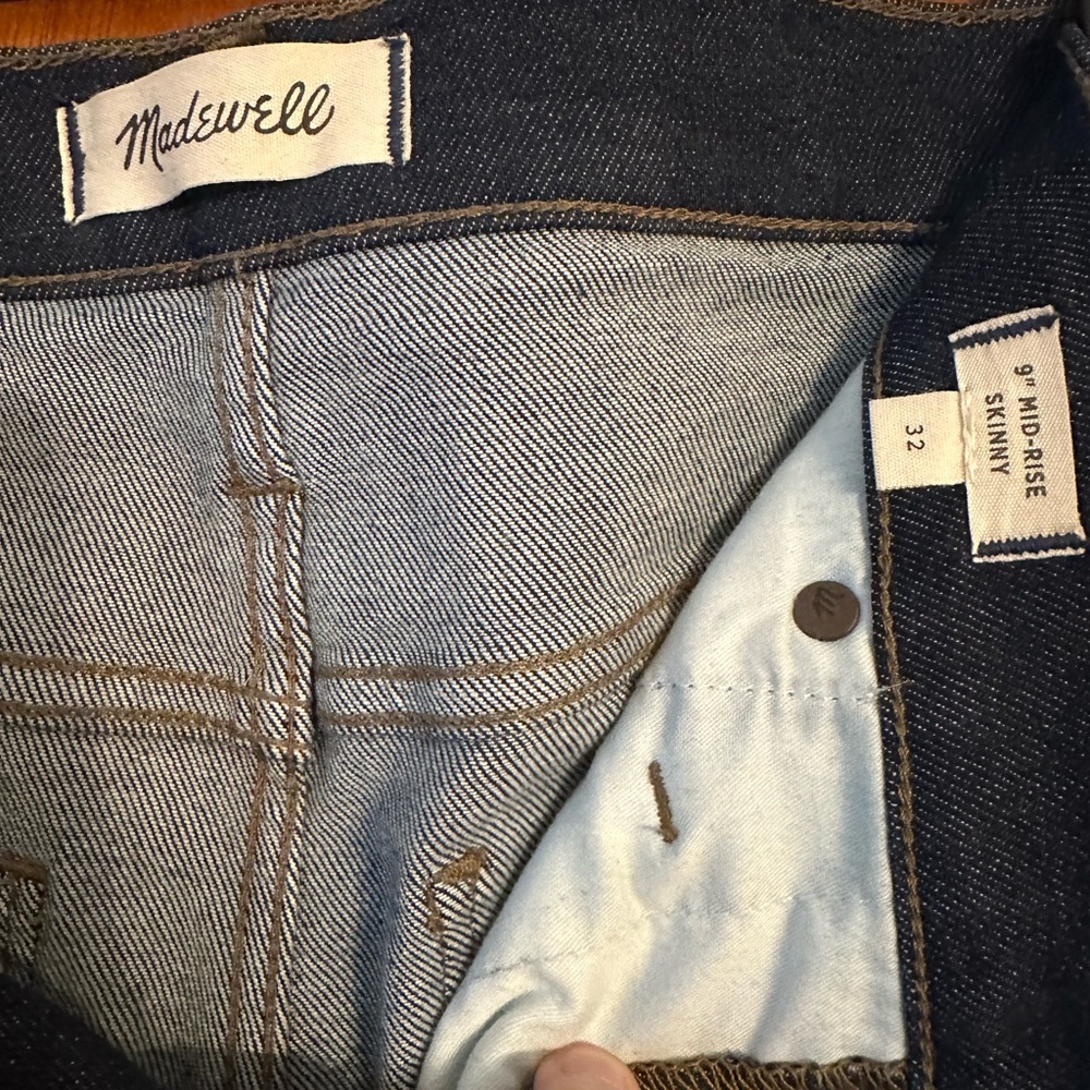 Madewell Blue Skinny Jeans with Stretch - Picture 2 of 5
